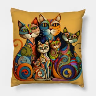 Psychedelic Cats Pillow