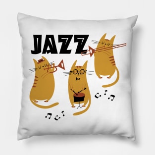 Cats Playing Jazz Music Pillow