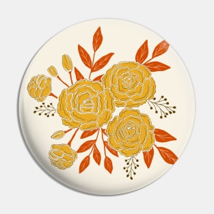 Delicate roses - Yellow on white background Pin