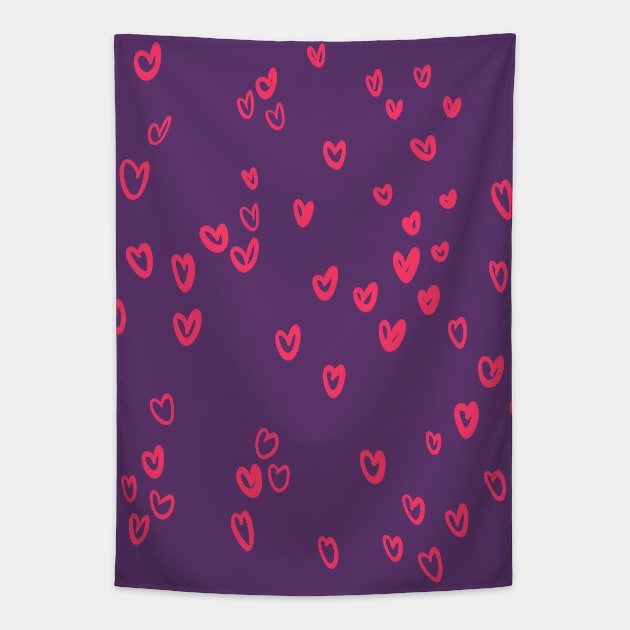 Valentines Love Hearts Pink Tapestry by ninoladesign