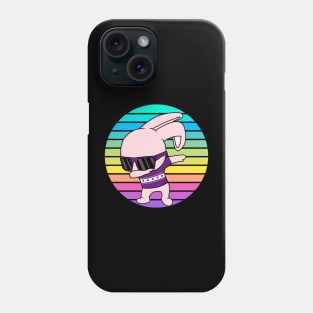 Funny Bunny Rabbit Dabbing with Rainbow Sunset Phone Case