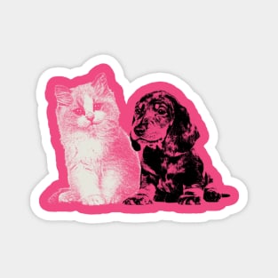 Dog and cat couple Magnet
