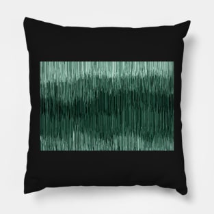 Night rain, glitchy cascade abstraction, mint dark background Pillow