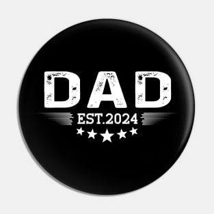 Dad Est 2024 New Dad Gift for Dad Anniversary Father Men Pin