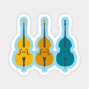 Trio of Teal Double Basses Magnet