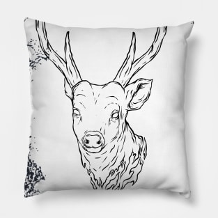 Deer illustration artwork Pillow