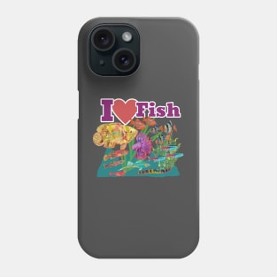 I Heart Tropical Fish Phone Case