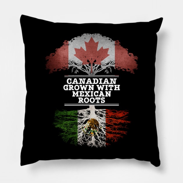 Canadian Grown With Mexican Roots - Gift for Mexican With Roots From Mexico Pillow by Country Flags