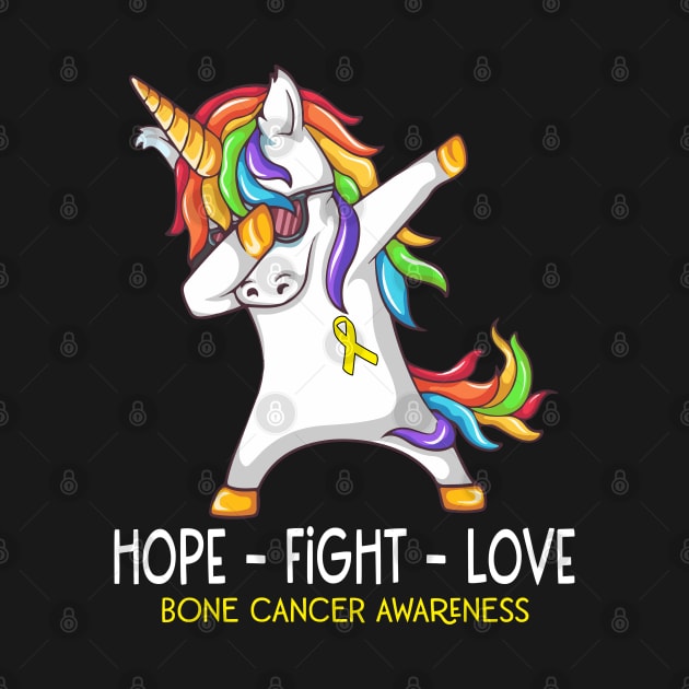 Hope Fight Love Bone Cancer Awareness Support Bone Cancer Warrior Gifts by ThePassion99