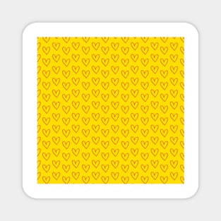 Yellow and red hearts pattern Magnet