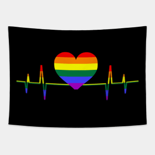 LGBT Heartbeat , Heartbeat lgbt , LGBT heartbeat LGBT rainbow heartbeat gay and lesbian pride , LBGT Gift Heartbeat Pride Tapestry