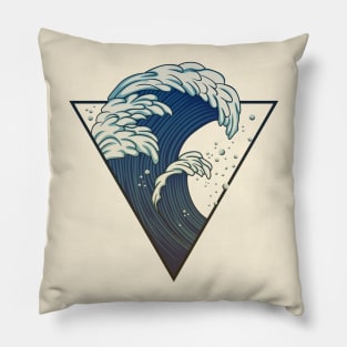 waves in triangle Pillow