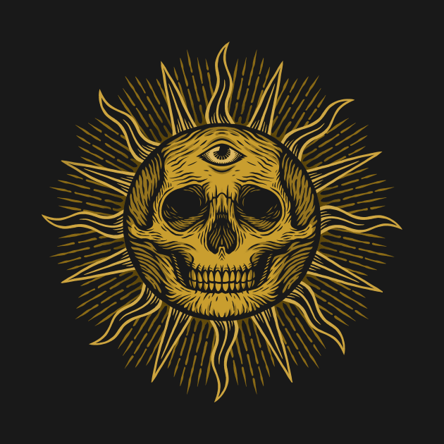 Skull Sun by Deniart