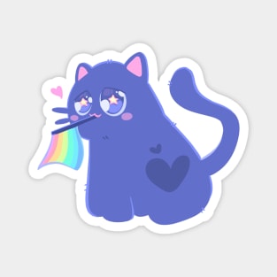 PURRIDE! Catto with a Rainbow Flag Magnet