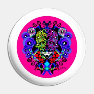 floral dawn ecopop tree of life catrina skull monster art Pin