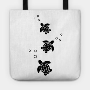 SEA Turtle Trio - Cute Turtle Art Tote