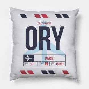 Paris (ORY) Airport Code Baggage Tag Pillow