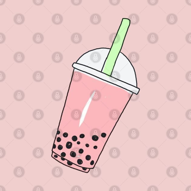 Strawberry Milk Bubble Tea by PeachPantone