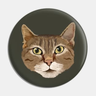 Tabby Cat Drawing Pin