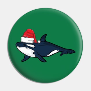 Santa Hat-Wearing Orca Killer Whale Funny Christmas Season Pin