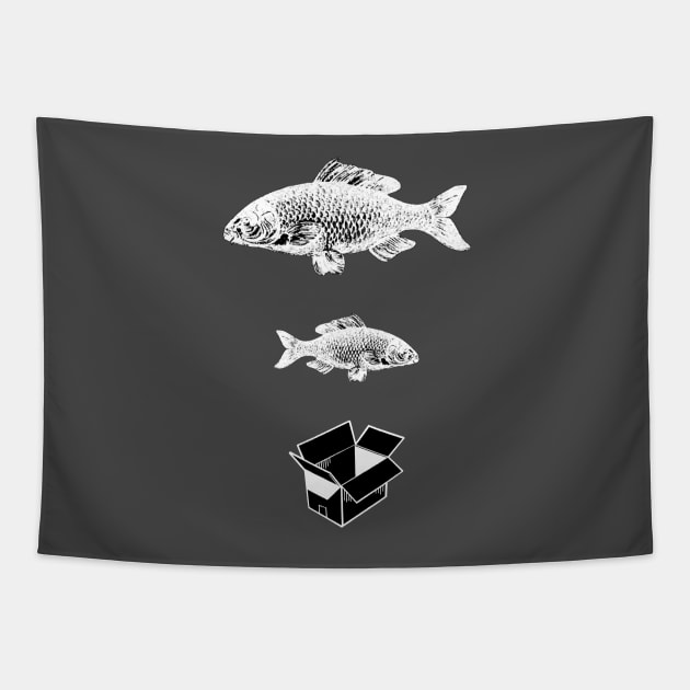 Big Fish, Little Fish, Cardboard Box Tapestry by Boxless