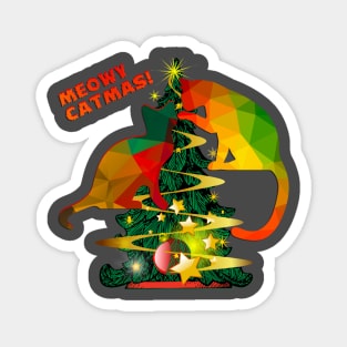 Meowy Christmas Cats Tree Magnet