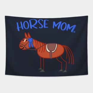 Horse Mom - Cute English Chestnut Horse Doodle Tapestry