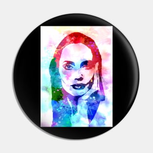 Angelina Jolie Watercolor Pin