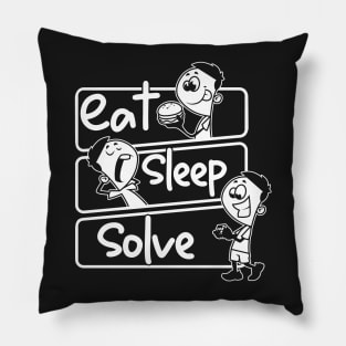 Eat Sleep Solve Repeat Speed Cubing Puzzle Cube design Pillow