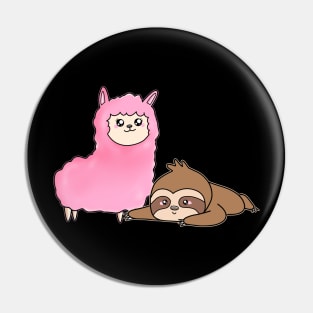 Cute Alpaca And Sloth Pin