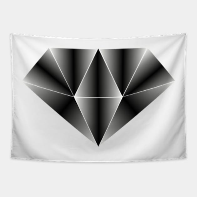 Metallic diamond, silver black Tapestry by SAMUEL FORMAS