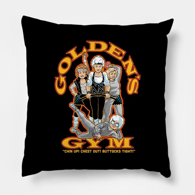 Golden's Gym Pillow by lightsdsgn