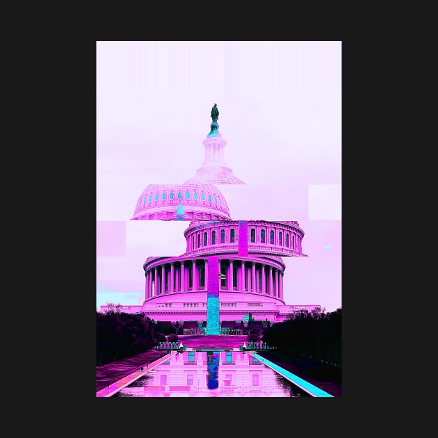Washington DC Obelisk Washington Monument Capitol Building Glitch Art by GLITCH.HUB
