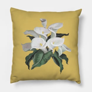 Artistic Cream White Calla Lilies Bouquet Cut Out Pillow