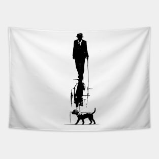 Man and Dog Silhouette Tapestry