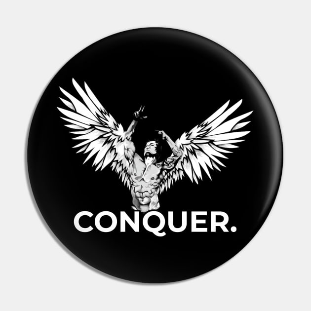 Zyzz Conquer Motivational Gym Weighlifting Bodybuilding Design Pin by TheMemeCrafts