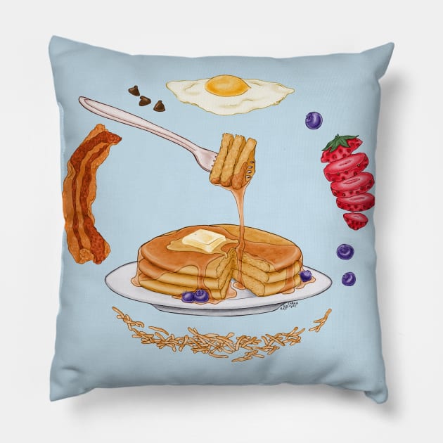 Pancake Mandala Pillow by SarahWrightArt