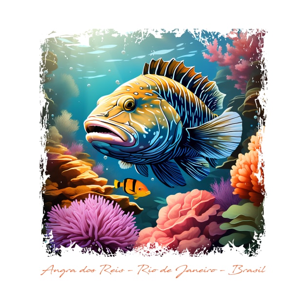 Colorful Grouper fish t-shirt by Dürer Design