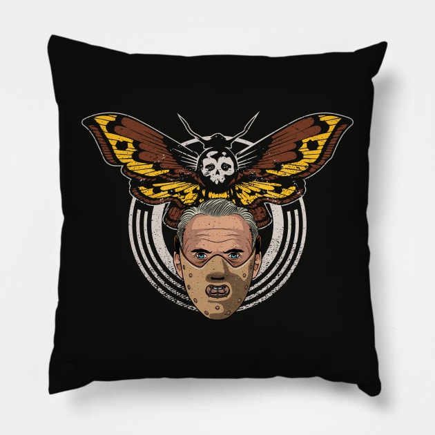 Distressed dead head moth - horror movie Pillow by redwane