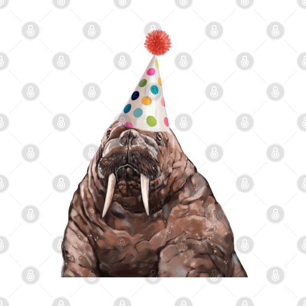 Moody Walrus with Party Hat by bignosework