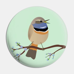 Cute egg shaped Blue throat Pin