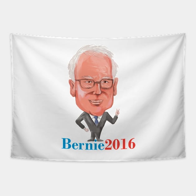 Bernie 2016 Democrat President Caricature Tapestry by retrovectors