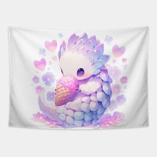 Pangolin Eating Ice Cream Cone Tapestry