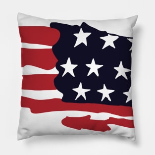 Hand Drawn American Flag Graphic Gift Pillow