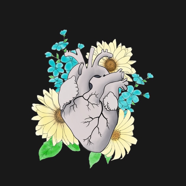 Floral anatomical heart by TheRainbowPossum