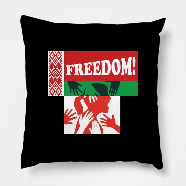 FREEDOM BELARUS PROTEST Pillow by kexa