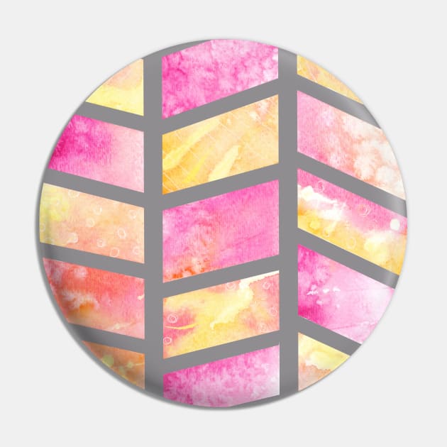 Pink and Yellow Watercolor Pin by RosanneCreates