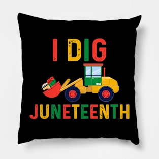 I Dig Juneteenth Fists Tractor Funny Toddler Boys Pillow