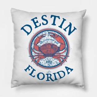 Destin, Florida, with Stone Crab on Wind Rose Pillow