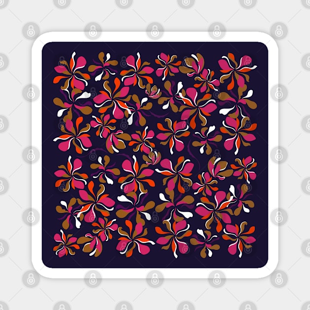 Floral pattern with lush colored flowers Magnet by shikita_a